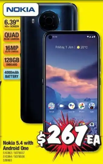 JB Hi-Fi Nokia 5.4 with Android One 128GB offer