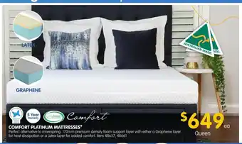 Clark Rubber Comfort Platinum Mattresses 48657,48661 - Queen offer