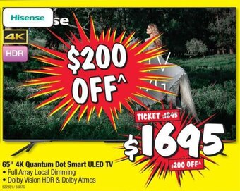 JB Hi-Fi Hisense 65" 4K Quantum Dot Smart ULED TV offer
