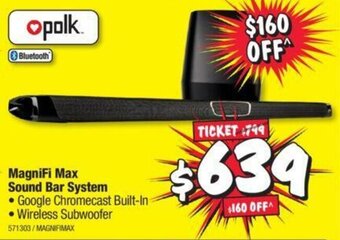 JB Hi-Fi Polk MagniFi Max Sound Bar System offer
