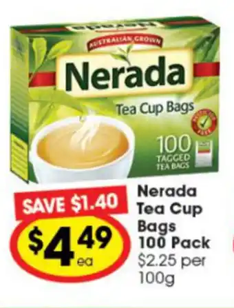Ritchies Nerala Tea Cup Bags 100 Packs offer