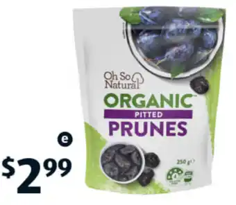 ALDI Organic Prunes 250g offer