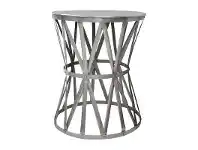 LivingStyles Bastide Iron Drum Table, Small, Nickel offer
