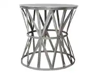 LivingStyles Bastide Iron Drum Table, Large, Nickel offer
