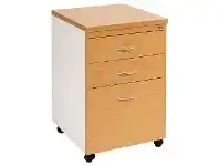 Velocity 3 Drawer Pedestal Golden Beech and White