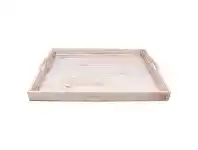 LivingStyles Blanco Mango Wood Tray, Large, White Wash offer