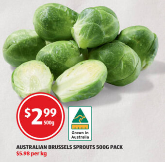 ALDI Australian Brussels Sprouts 500g Pack offer