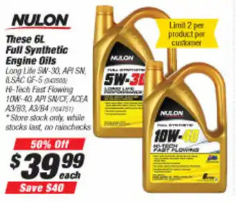 SuperCheap Auto Nulon These Full Synthetic Engine Oils 6L offer