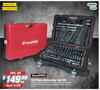 SuperCheap Auto ToolPro 138 Piece Automotive Tool Kit offer