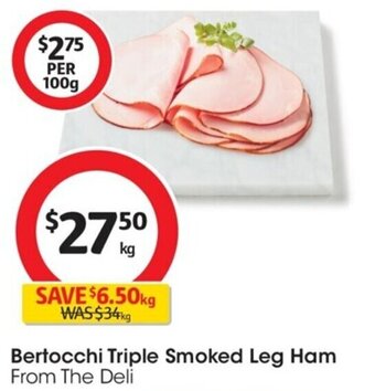 Coles Bertocchi Triple Smoked Leg Ham From The Deli offer