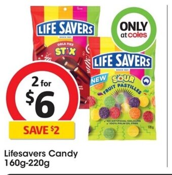 Coles Lifesavers Candy 160g-220g offer