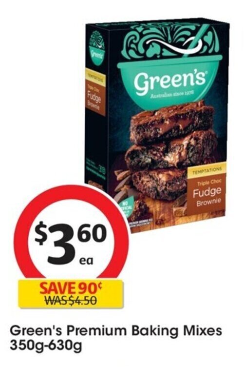 Green's Premium Baking Mixes 350g630g offer at Coles
