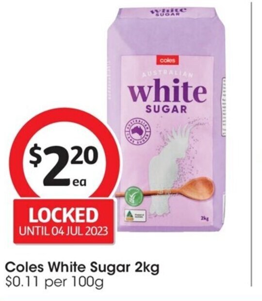 Coles White Sugar 2kg offer at Coles