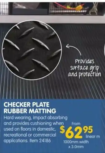 Clark Rubber Checker Plate Rubber Matting 1000mm x 3.0mm offer