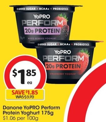 Coles Danone YoPRO Perform Protein Yoghurt 175g offer