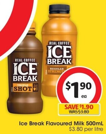 Coles Ice Break Flavoured Milk 500mL offer