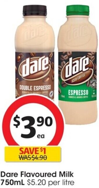 Coles Dare Flavoured Milk 750mL offer