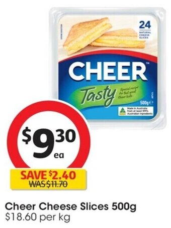 Coles Cheer Cheese Slices 500g offer