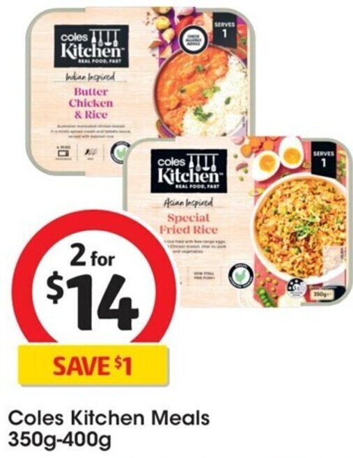 Coles Kitchen Meals 350g400g offer at Coles