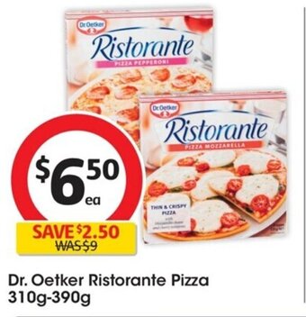 Coles Dr. Oetker Ristorante Pizza 310g-390g offer
