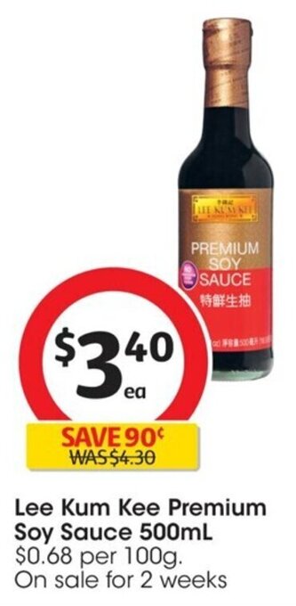 Coles Lee Kum Kee Premium Soy Sauce 500mL offer