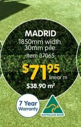 Madrid 1850mm width 30mm pile - 37065