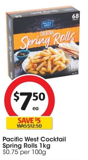Coles Pacific West Cocktail Spring Rolls 1kg offer