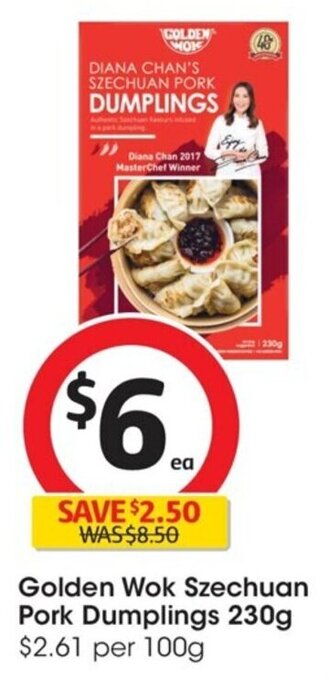 Coles Golden Wok Szechuan Pork Dumplings 230g offer