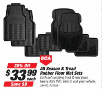 SuperCheap Auto SCA All Season & Tread Rubber Floor Mat Sets offer