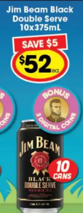 Ritchies Jim Beam Black Double Serve 10x375ml offer