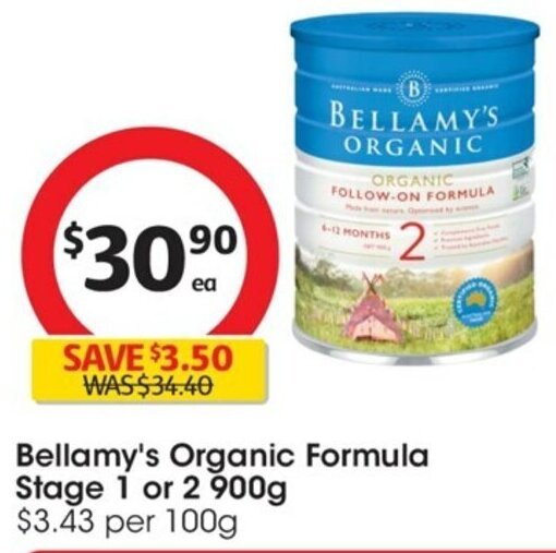 Coles bellamy's outlet organic formula