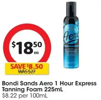 Coles Bondi Sands Aero 1 Hour Express Tanning Foam 225mL $8.22 per 100mL offer