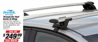 SuperCheap Auto Prorack Through Bar Roof Racks (S-Wing) offer