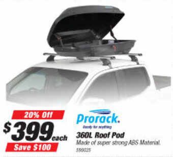 SuperCheap Auto Prorack 360L Roof Pod offer