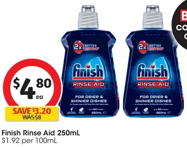 Finish Rinse Aid 250mL offer at Coles