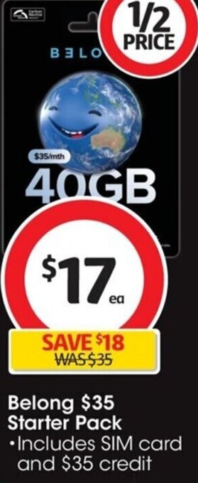Coles Belong $35 Starter Pack offer