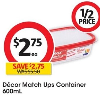 Coles Décor Match Ups Container 600mL offer