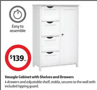 Coles Vasagle Cabinet with Shelves and Drawers offer