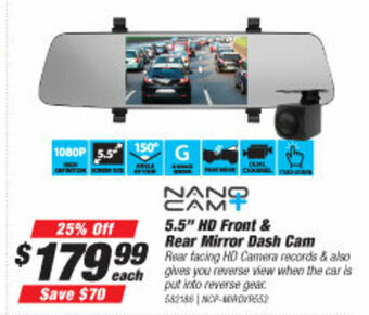 SuperCheap Auto 5.5" HD Front & Rear Mirror Dash Cam offer