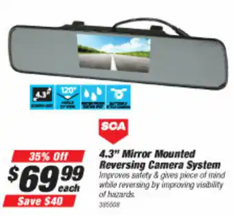 SuperCheap Auto SCA 4.3" Mirror Mountain Reversing Camera System offer