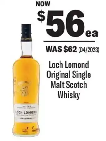 Coles Loch Lomond Original Single Malt Scotch Whisky offer
