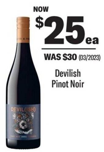 Coles Devilish Pinot Noir offer