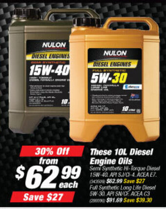 SuperCheap Auto These 10L Diesel Engine Oils offer