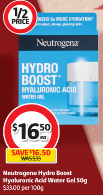 Coles Neutrogena Hydro Boost Hyaluronic Acid Water Gel 50g offer