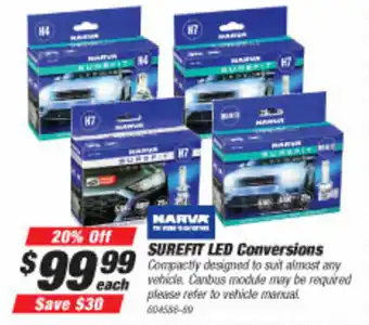 SuperCheap Auto Narva Surefit LED Conversions offer
