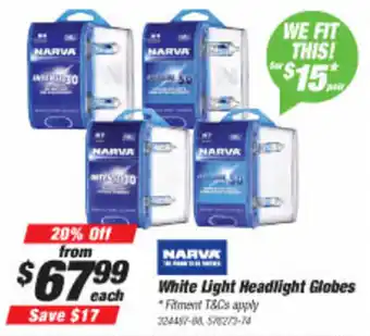 SuperCheap Auto Narva White Light Headlight Globes offer