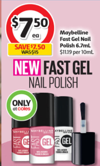 Coles Maybelline Fast Gel Nail Polish 6.7mL offer