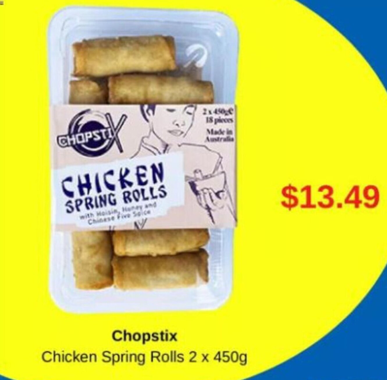 Chopstix Chicken Spring Rolls 2 x 450g offer at Costco