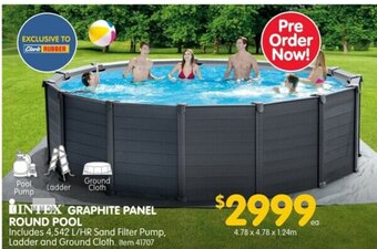 Clark Rubber Intex Graphite Panel Round Pool offer