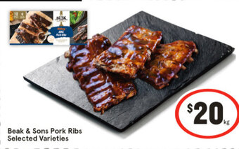 IGA Beak & Sons Pork Ribs Selected Varieties offer